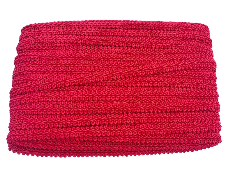 MONIDOOR 3/8 Inch Gimp Braid Trim 50 Yards for Upholstery Costume DIY Crafts (1313 Red) - Image 1
